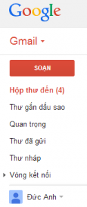 Giao diện Gmail tiếng Việt